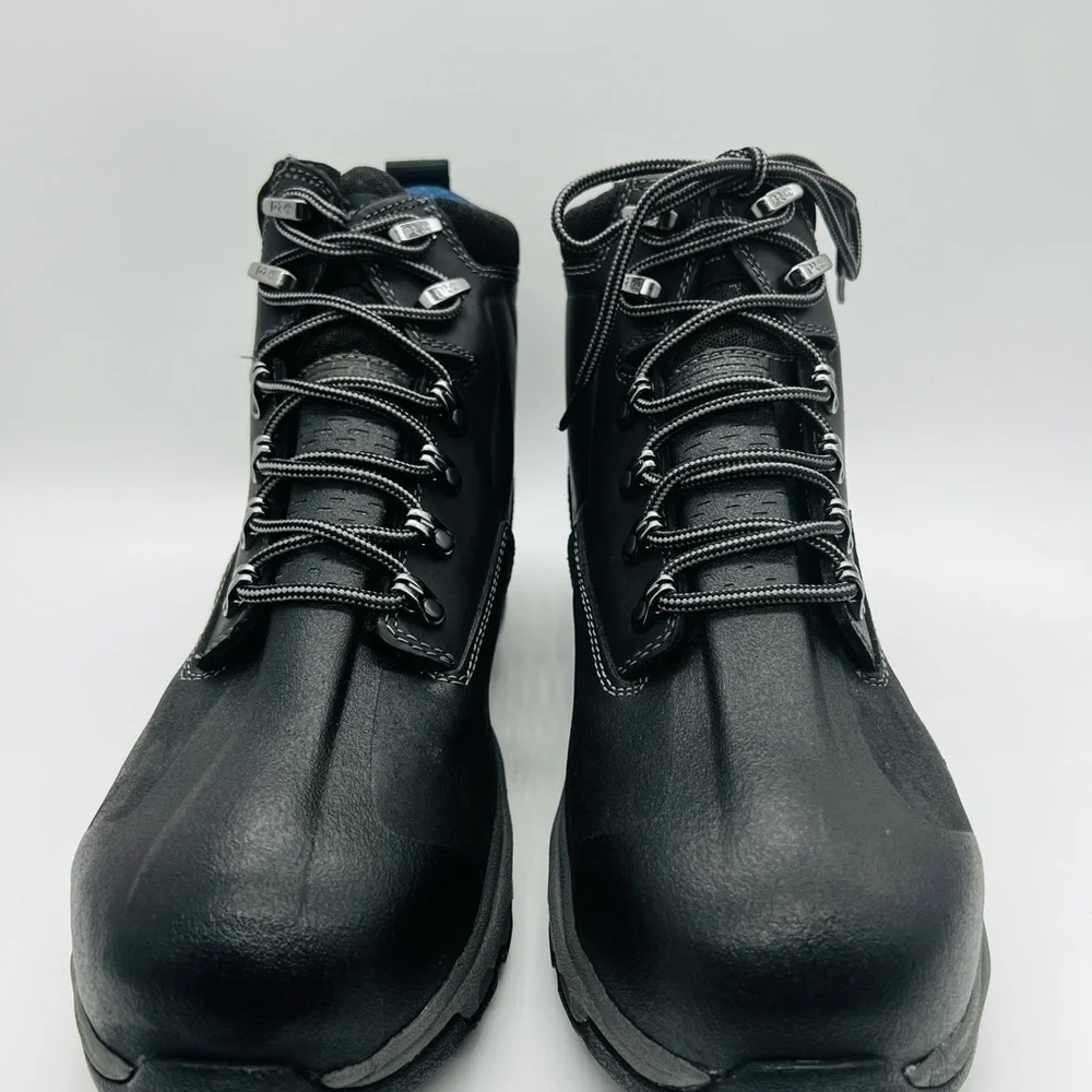 TIMBERLAND PRO 447 STEEL TOE BLACK WORK-BOOTS DOWNDRAFT 6” WATERPROOF NWOT